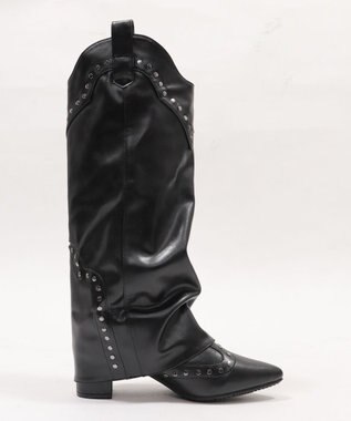 WEGO ウエスタンカバーロングブーツ ブラック