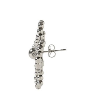 YECCA VECCA メタルビーズフラワーピアス Silver