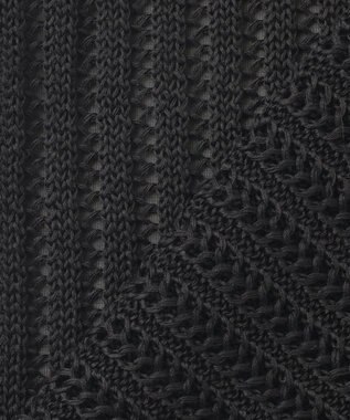 BEIGE， 【洗える】ALOE / コットンメッシュオーガンジーノースリーブニット Black