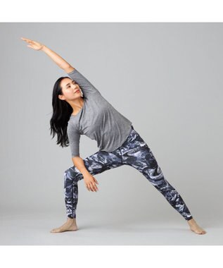 Chacott Chacott BALANCE ドライストレッチデザインTシャツ グレー杢