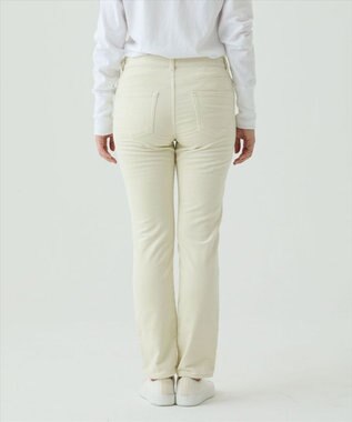 caqu スリムストレート 裏起毛コーデュロイパンツ ivory