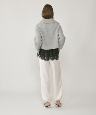 GRACE CONTINENTAL 畦zipニットトップ グレー