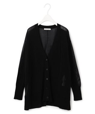 ICB L 【洗える】 ドライシンセティックハイゲージ カーディガン ブラック系