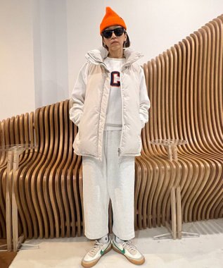 KWD 【日本製/高品質ダウン】STAND COLLAR DOWN VEST ダウンベスト アイボリー