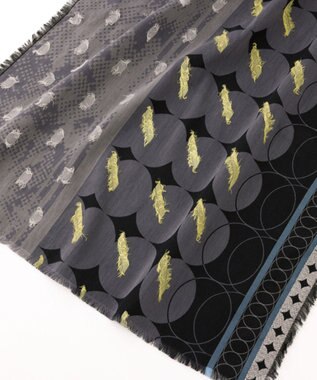 POLS コットン・キュプラ MIXTURE　フサスカーフ グレイ