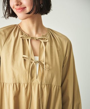 #Newans 【撥水加工/洗濯機可能】〈全身をさりげなくカバー〉リラクシーティアードワンピース ベージュ