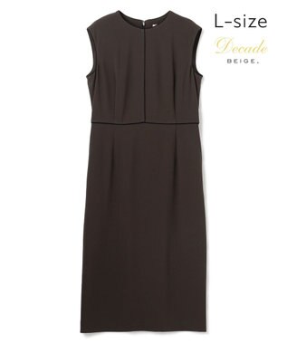 BEIGE， 【Lsize・セットアップ対応】CINDY / 配色ライン クルーネックドレス