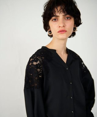 GRACE CONTINENTAL レースコンビブラウス ブラック