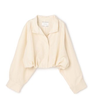 BEIGE， SULFUR / シルク混ショート丈バルーンブルゾン Ecru