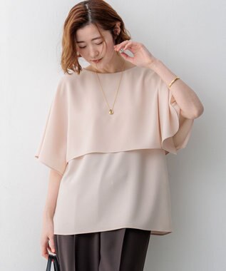 23区 【新色追加】ストレッチジョーゼット  ケープデザイン カットソー