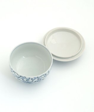 たち吉 【たち吉】京唐草お茶呑茶碗〈５客〉瀬戸焼 ホワイト×ブルー