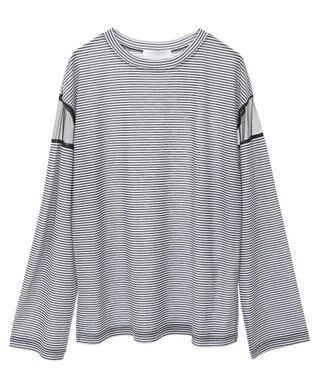 Green Parks シアー切替長袖プルオーバー Border