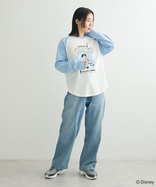 Green Parks ピノキオ／ラグランプリントＴシャツ Sax