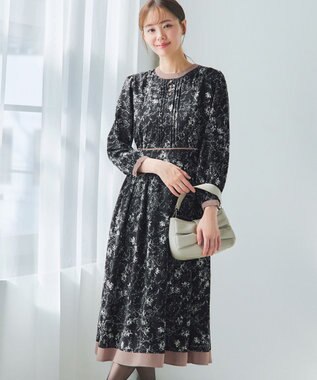 Tiaclasse L 【洗える】トワルドジュイ配色ワンピース ブラック