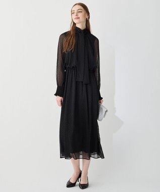 23区 S 【APPLAUDIR】シアードットフロッキー ドレス ブラック系