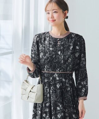 Tiaclasse L 【洗える】トワルドジュイ配色ワンピース ブラック