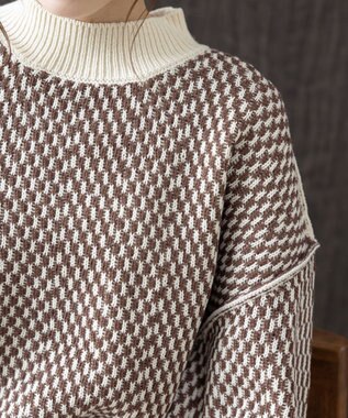 Tiaclasse 【洗える】ジャガード柄プルオーバーニットトップス アイボリー