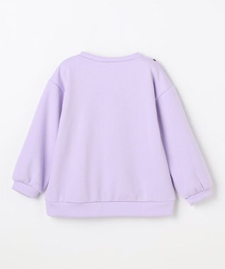 ANY KIDS アニマルポシェット 裏シャギー トレーナー ラベンダー×ネコ