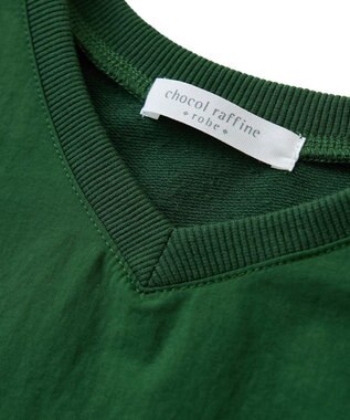 Green Parks ７分袖裏毛ドッキングロゴワンピース Green