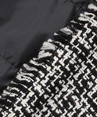 ICB 【CLASSY.1月号掲載】ルレックスツイード ノーカラージャケット ブラック×オフホワイト系