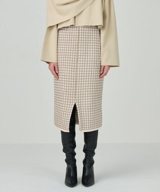 GRACE CONTINENTAL ツイードニットスカート キナリ