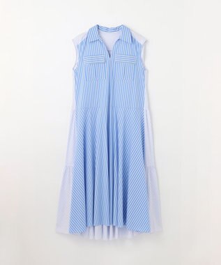 GRACE CONTINENTAL ティアードコンビシャツワンピース ストライプ