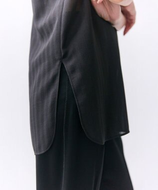 BEIGE， GOSHE / サテン切替 シアースタンドブラウス Black