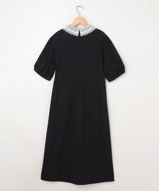 組曲 S 【先行予約・2WAY】レース襟フレンチテリー ワンピース ブラック系