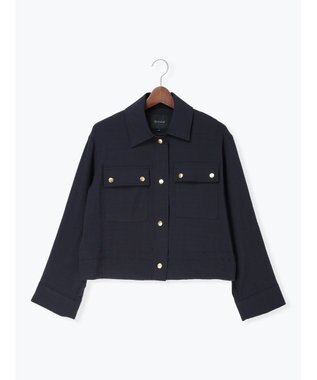 Te chichi リネンライクWポケットジャケット ネイビー