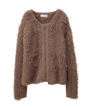 Green Parks ■ＥＳＣＡＲ　シャギーニットジャケット Brown