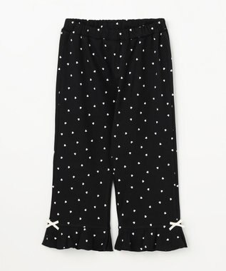 ANY KIDS 【洗濯機可能/接触冷感】ひんやり カットソーパンツ ブラック（ハートドット）