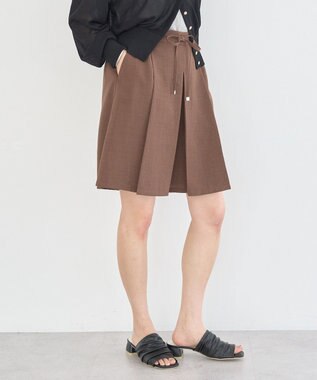 earth music&ecology 【セットアップ対応】ウエストリボンバミューダパンツ Black