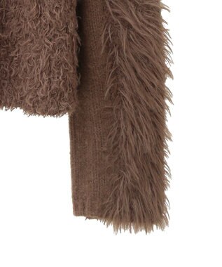 Green Parks ■ＥＳＣＡＲ　シャギーニットジャケット Brown