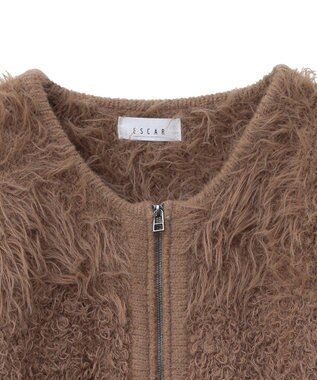 Green Parks ■ＥＳＣＡＲ　シャギーニットジャケット Brown