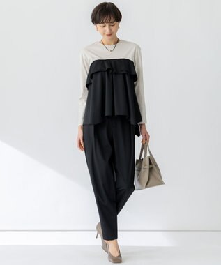 23区 【セットアップ対応/洗える】ライトクロス コクーン パンツ ブラック系