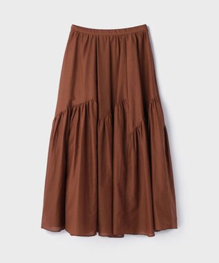 GRACE CONTINENTAL コットンシルクティアードスカート ブラウン