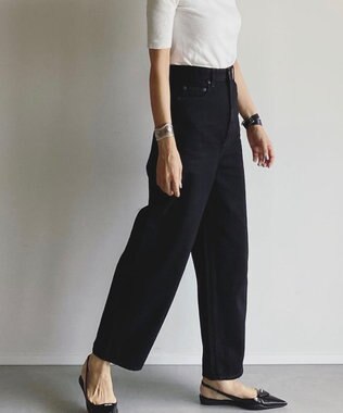 woadblue 石岡真実さん着用 サルエルブレットデニムパンツ ブラック BLACK