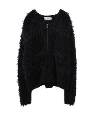 Green Parks ■ＥＳＣＡＲ　シャギーニットジャケット Black