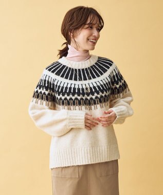 ANY ノルディックパターンニット エクリュ