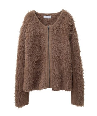 Green Parks ■ＥＳＣＡＲ　シャギーニットジャケット Brown