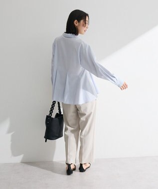 Green Parks スウィッチングペプラムシャツ Stripe