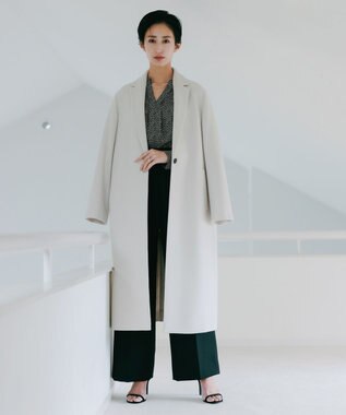 ICB 【人気のため新柄追加・洗える】Back Satin Amunzen キーネック長袖ブラウス ブラック系柄