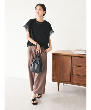 CRAFT STANDARD BOUTIQUE レーススリーブカットプルオーバー Black