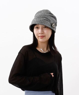 AURORA 【 LANVIN COLLECTION（ランバン コレクション） 】ドレープクロッシェハット チャコールグレー