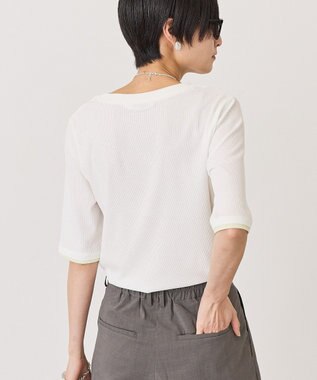AMERICAN HOLIC シアーリブ配色プルオーバー Off White