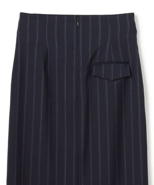 BEIGE， 【セットアップ対応】GEORGE / ウールストライプ ハイウエストスカート Navy Stripes
