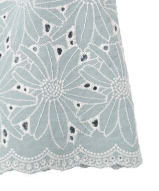YECCA VECCA フラワーレースブラウス Light Blue