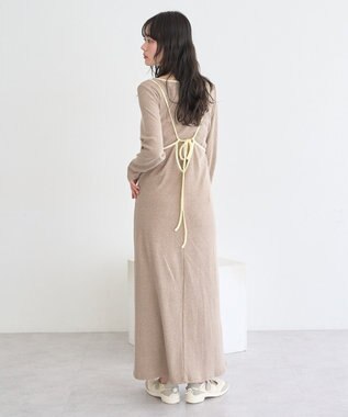 earth music&ecology 【2点SET】レイヤードバイカラーカットワンピース ベージュ