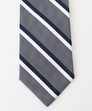 J.PRESS MEN 【FRESHERS COLLECTION】ダブルストライプネクタイ グレー系1