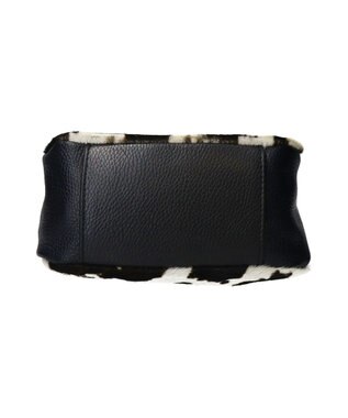 INTER-CHAUSSURES 【ANDREA CARDONE ITALI】異素材コンビハンドバッグ ブラックコンビ